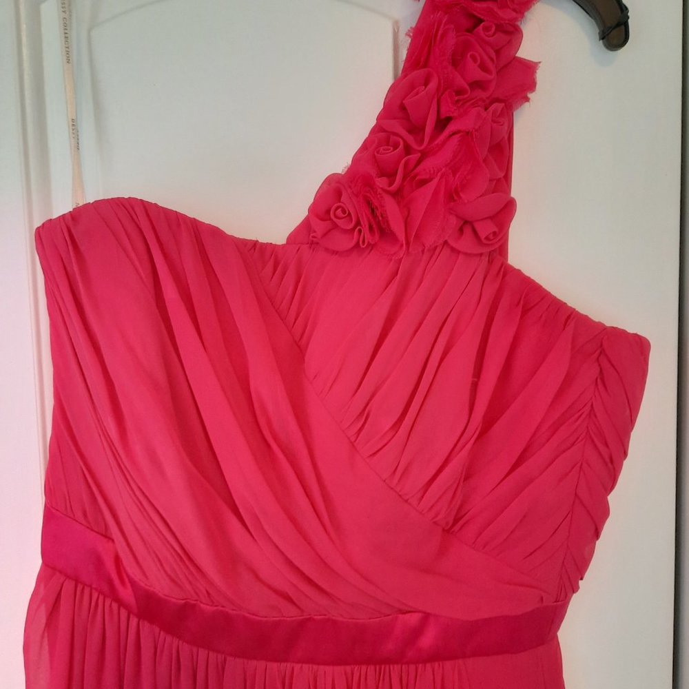 Dessy Fuscia Long Formal Dress